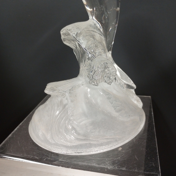 Vintage Cristal d'Arques Clear Glass Dolphin Figurine Paperweight Coastal Beachy - Picture 3 of 10